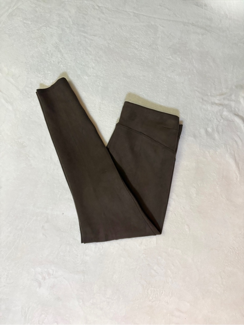 EUC SPANX Faux Suede Leggings/. Chocolate Brown